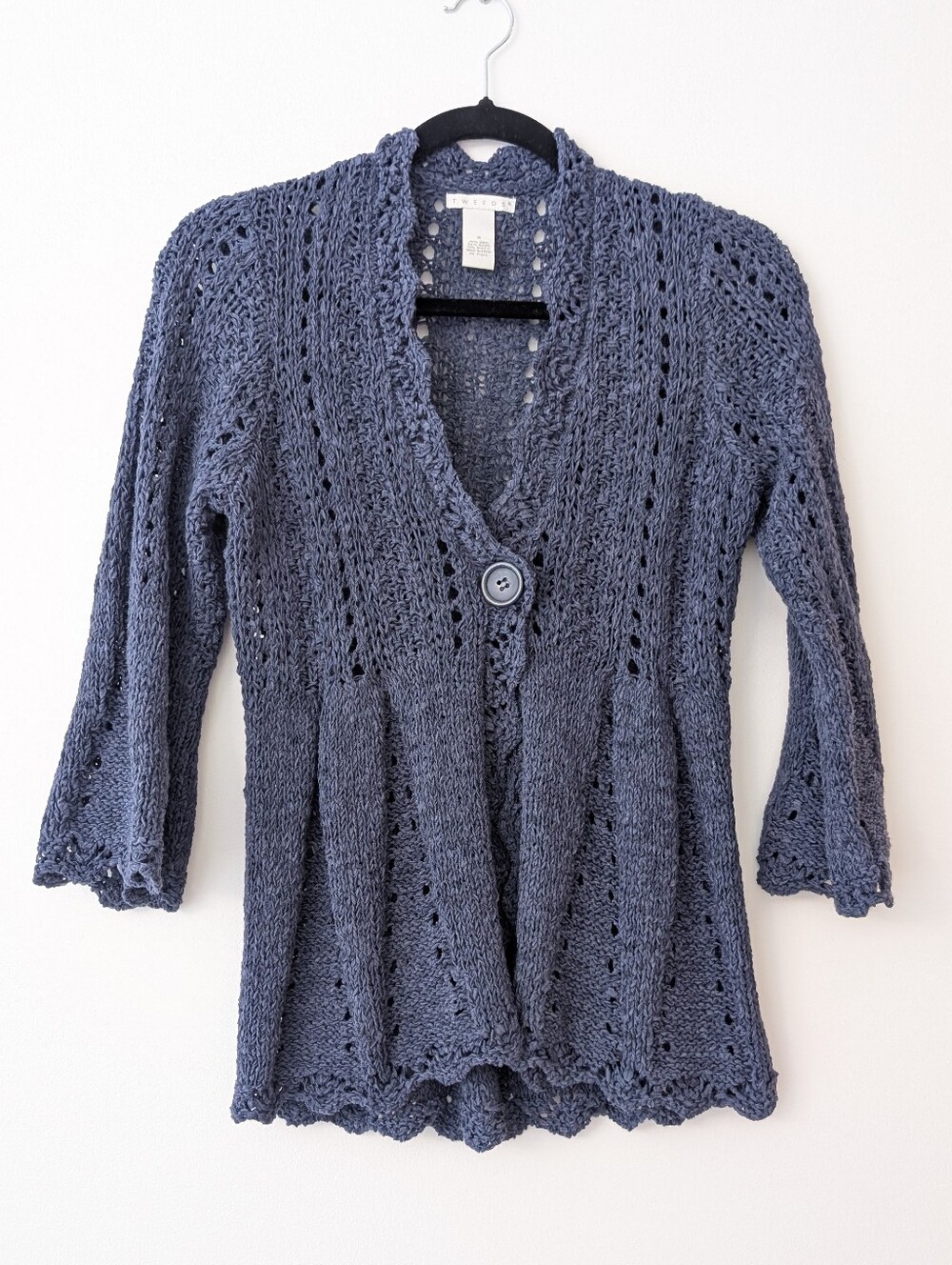 Tweeds Knit Crochet wool blend cardigan sweater